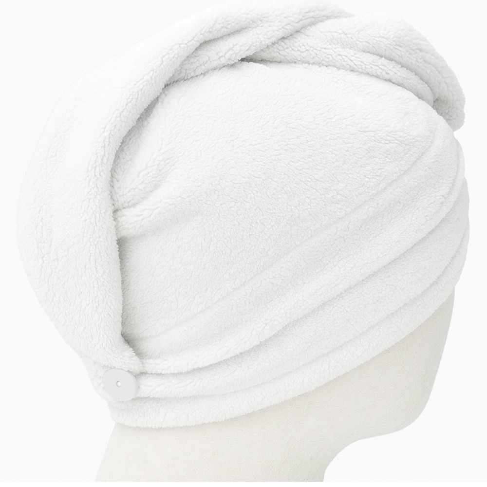 White Terry Cloth Hair Towel Wrap pack of 2